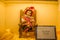 QUITO, ECUADOR, JANUARY 31, 2018: Close up of a clay figure of baby Manuelito de la espina from Cuzco Peru sitting in a