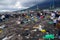 QUITO, ECUADOR - JULY 7, 2015: Pope Francisco event in Quito, after mass people getting out. Garbage on the floor