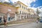 QUITO, ECUADOR - NOVEMBER 23, 2016: Unidentified people walking at outside, in the old prison Penal Garcia Moreno in the