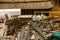 QUITO, ECUADOR NOVEMBER, 28, 2017: Outdoor view of assorted construction materials at square at outdoors at historical