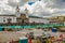 QUITO, ECUADOR - SEPTEMBER 10, 2017: Beautiful view of historic place of Plaza de Santo Domingo Quito Ecuador South