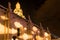 Quito, Pichincha Ecuador - August 9 2017: Close up of spectacle of lights projected on the facade of Church of Santo