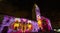 Quito, Pichincha Ecuador - August 9 2017: Close up of spectacle of lights projected on the facade of Church of Santo