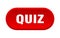 quiz button. rounded sign on white background