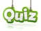 Quiz green word text on white background