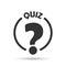 Quiz guess social media icon in flat style. Faq vector illustration on isolated background. Help button sign business concept