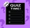 Quiz guess social media sticker icon in flat style. Template of quiz. Help button sign business concept. Social media elements