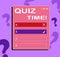 Quiz guess social media sticker icon in flat style. Template of quiz. Help button sign business concept. Social media elements