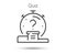 Quiz line icon. Timer with question mark. Faq time symbol. Vector