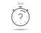 Quiz line icon. Timer with question mark. Faq time symbol. Vector