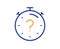 Quiz line icon. Timer with question mark. Vector