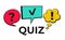 Quiz logo in comic style. Quiz brainy game. Vector