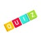 Quiz logo vector in cubes, questionnaire show icon concept