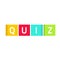 Quiz logo vector, questionnaire show icon concept, game cubes isolated