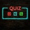 Quiz  neon logo symbol. Quiz pub poster or banner template