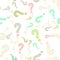 Quiz seamless pattern. Question marks, doubt, faq