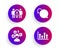 Quiz test, Messenger and Partnership icons set. Upper arrows sign. Interview, Speech bubble, Business startup. Vector
