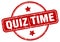 quiz time stamp. quiz time round vintage grunge label.