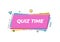 Quiz time text on trendy geometric element. Vector abstract design for quiz question games, questionnaires, education, pub and bar