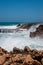 Quobba Blow Holes waves during windy weather in Western Australia