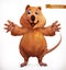 Quokka cartoon character. Funny animal, 3d vector icon
