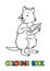 Quokka standing with a leaf. Kids coloring book