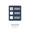 Quota icon. Trendy flat vector Quota icon on white background fr