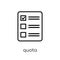 Quota icon. Trendy modern flat linear vector Quota icon on white