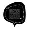 Quotation mark speech bubble design. Quote sign icon. Template black background with copy space.