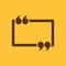 The Quotation Mark Speech Bubble icon. Quotes, citation, opinion symbol. Flat