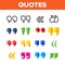 Quotation Marks, Inverted Commas Vector Color Icons Set