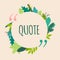 Quote blank template. Spring design elements with leaves. Paper