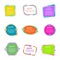 Quote boxes with text. Set of color quotes bubble templates. Speech bubbles. Citation in creative bubble vector isolated