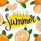 Quote Hello Summer. Fashionable calligraphy.