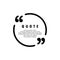 Quote icon. Quotemark outline, speech marks, inverted commas. Blank for your text. Circle shape. Vector EPS 10. Isolated on