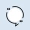 Quote icon. Speech marks, inverted commas or talking mark collection. Circle shape. Vector EPS 10. Isolated on background