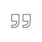 Quote line icon. Quote sign icon. Quotation mark symbol.