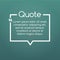 Quote speech bubble, template, text in brackets, citation frame, quote box. vector illustration.