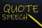 Quote speech Yellow Pen with yellow text own rent at the black background