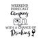 Quote - Weekend forecast camping with a chance of drinking