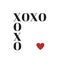 Quote: XOXO hugs and kisses in typography