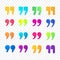 Quotes or citation comma sign vector color gradient flat isolated icons set