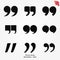 Quotes icon, quotation mark isolated symbols, vector illustration.