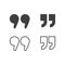 Quotes, quotation marks black isolated vector icon set