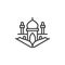 Quran book and Mosque line icon