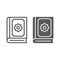 Quran line and glyph icon, islam and book, koran sign, vector graphics, a linear pattern on a white background.