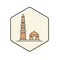 Qutb Minar - New Delhi, India Lineal Icon