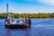 Quyon Cable Ferry crosses Ottawa River in Canada