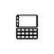 Qwerty Mobile Phone, Slider PDA Communicator. Flat Vector Icon illustration. Simple black symbol on white background