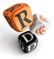 R&d orange black dice blocks